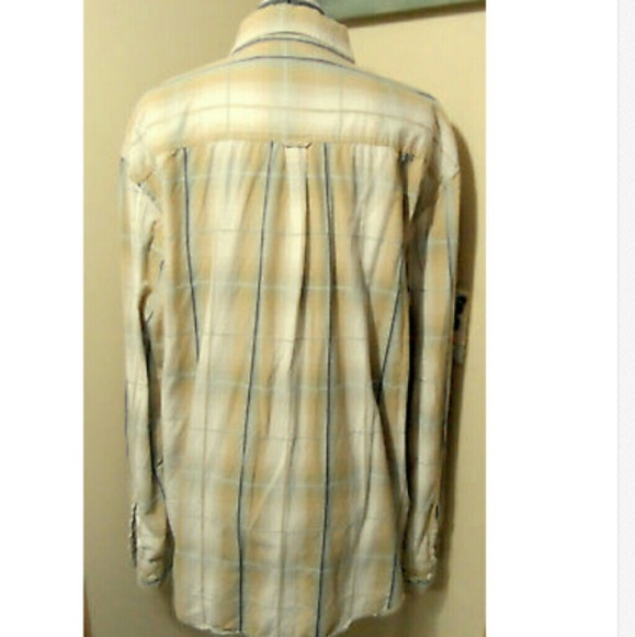 INDUSTRIAL EXCHANGE Dress Shirt XL Peach Blue LS - Picture 4 of 5